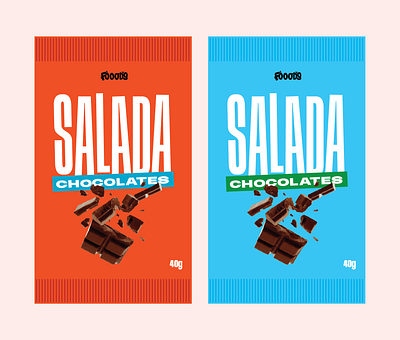 Salada Chocolates branding chocolate graphic design logo packaging typography vector