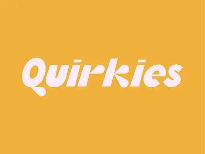 Quirkies sketch branding design energetic fat graphic design letters logo logotype modern new pink positive quirk quirkies round type uplifting vibes vibez yellow