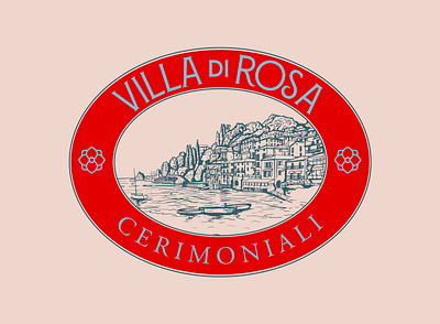 Villa di Rosa branding logo retro typography vintage wedding