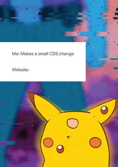 Zaskoczony Pikachu i CSS illustration officeposters parodyart