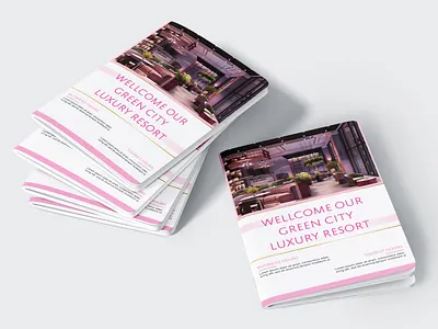 Luxury Resort A4 Size Bi Fold Brochures Design ads agency banner bi fold branding brochures business clean creative work design flyer graphic design hostel house luxury pink poster resort travel