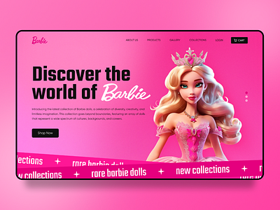 Barbie Landing Page Design 3d barbie branding characters clean ui dashboard design doll graphic design illustration landing page design logo minimalist minimalistic responsive design responsive web design ui uiux design