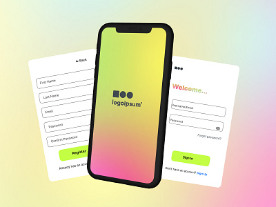 Mesh Gradient Sign In/Up Screens app app design design figma graphic design screens ui ux web design