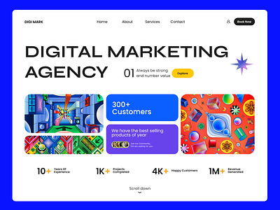 Digital Marketing Agency Hero agency design digital digital agency digital marketing agency facebook graphic design marketing motion graphics social media ui