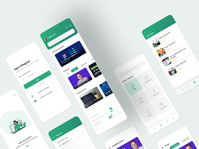 E-LEARNING APP - UI DEISGN course app design elearning app design interaction design login mobile app design onboarding product design signin ui ui desiign uxui uxui design website design