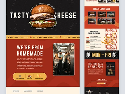 Four Fries - Food Truck burger clean concept design eat fast food food minimal modern retro ui webdesign website