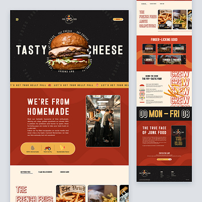 Four Fries - Food Truck burger clean concept design eat fast food food minimal modern retro ui webdesign website