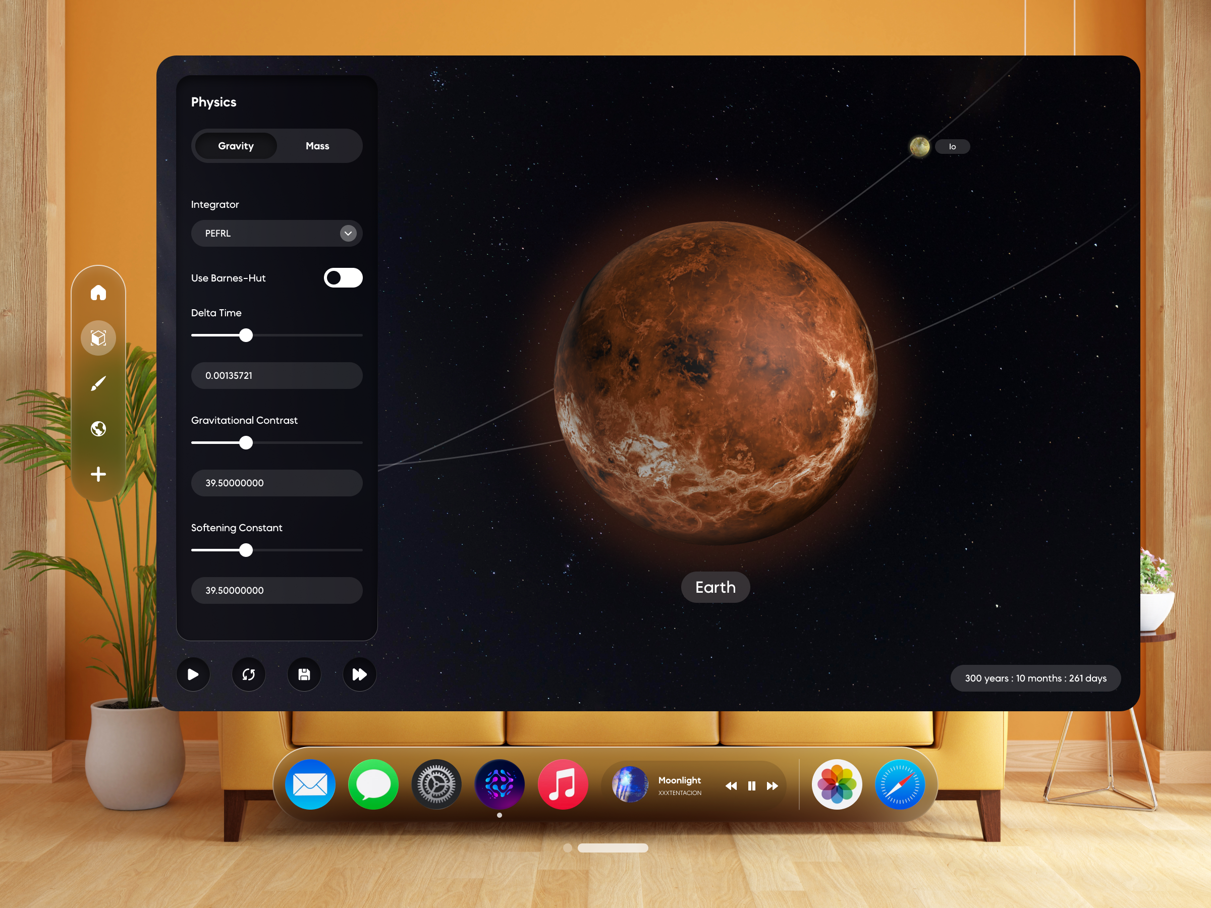 Galaxy Simulator - Spatial Edition apple vision apple vison pro ar ar design augmented create galaxy galaxy simulator glasses glassmorphic mixed reality planets simulator app spatial spatial ui stars virtual experience virtual reality vision os vision pro vr vision