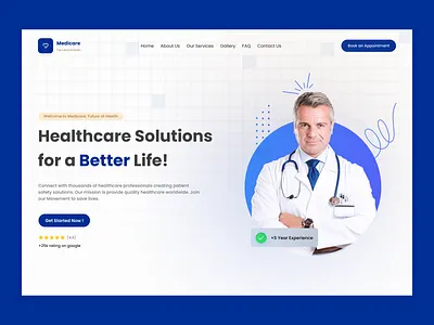 Health & Doctor Landing page | Medicare appointment doctor health healthcare landing page medical medicine modern ui ux