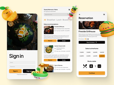Table Reservation App app dailyui design gfxmob graphic design mobile typography ui ux vector