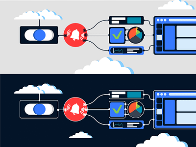 Notification button chart clouds darkmode fintech graphic design illustration illustration art lightmode notification platform vector