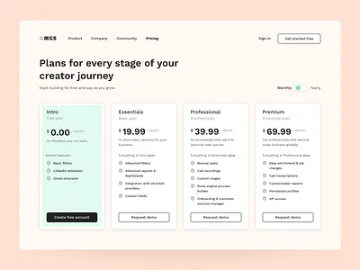 Subscription Plans app design cards clean ui comparison components elinext features minimal modules price pricing package pricing table subscription plan typography ui ui design ux ux design web