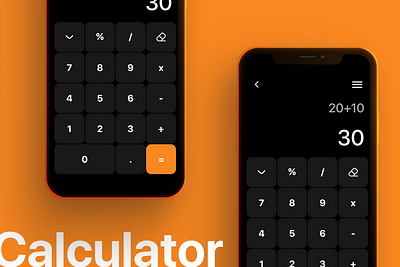 Calculator App ( Dark Theme ) - Jainish Pandya graphic design illustration ui