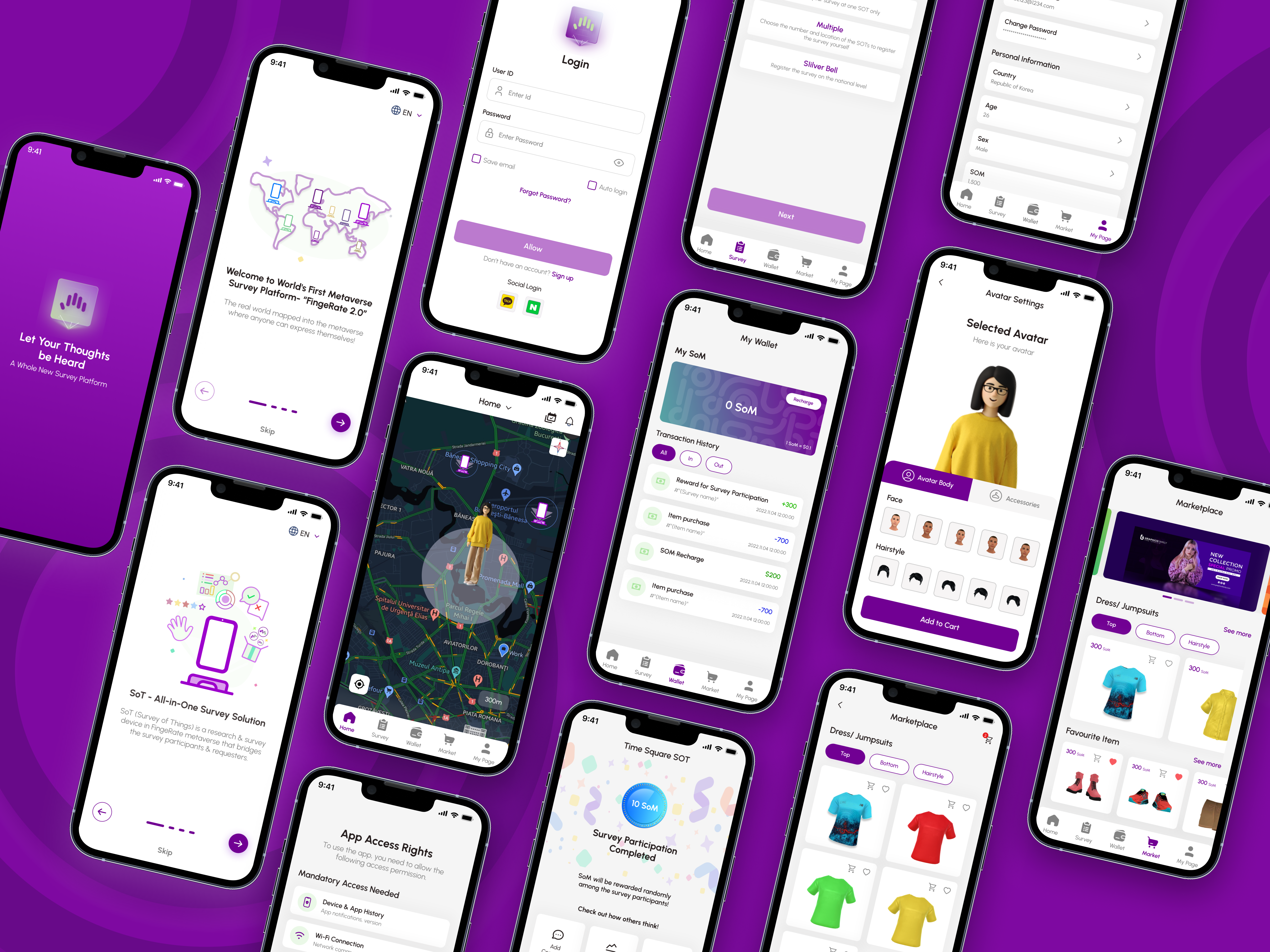 Fingerate Mobile App app app design light theme app marketplace metaverse typography ui design