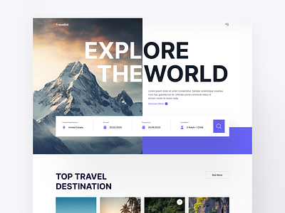 Travel - Booking Website concept adventure booking booking website explore home page tour tourism travel travelagency traveling activities travelwebsite web page websiteui