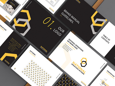 NATIONAL OPERATIONS NETWORK GUIDELINE apps black branding color pallet design golen ratio graphic design guideline iconography illustration logo minimal modern pattern photography social media typography vector yellow