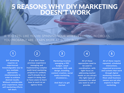 Why DIY Marketing Doesn't Work Infographic illustration infographic