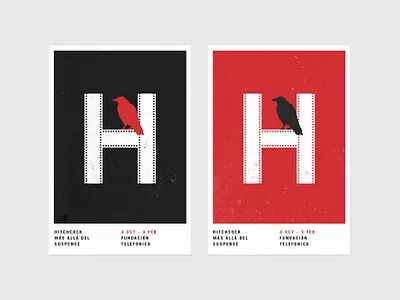 Hitchcock exhibition design illustration poster