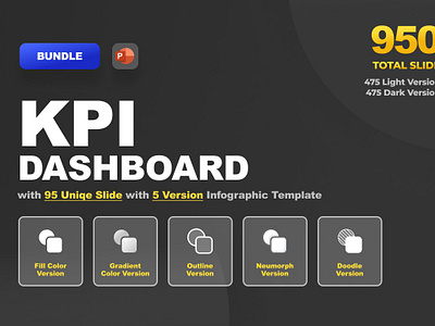 KPI Dashboard 5 Version bundle dashboard doodle easy to edit easy to use gradient neumorph template templates for instagram