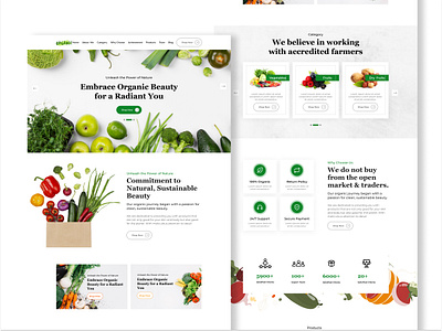 Organic Food Website UI UX design landing page ui ux