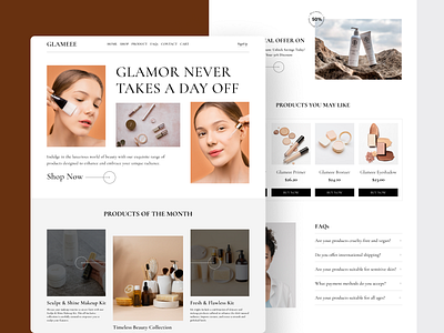 💄GLAMEEE : A Sneak Peek into Our Beauty Product Website UI! 🌟 3d animation branding graphic design logo ui uiux ux