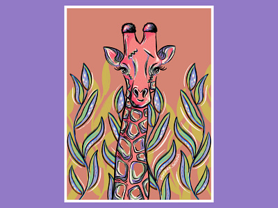 The Giraffe acacia africa animal animals art artwork character design concept art design florals flowers giraffe giraffes illustration nature safari wild wildlife