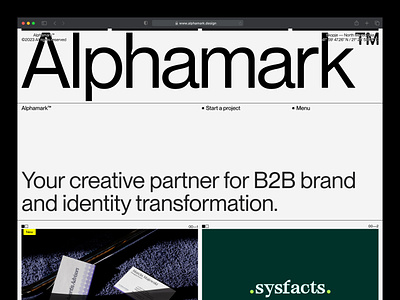 Alphamark™ has a new look agency b2b branding branding branding services branding studio corporate identity design design studio homepage layout rebranding typography website