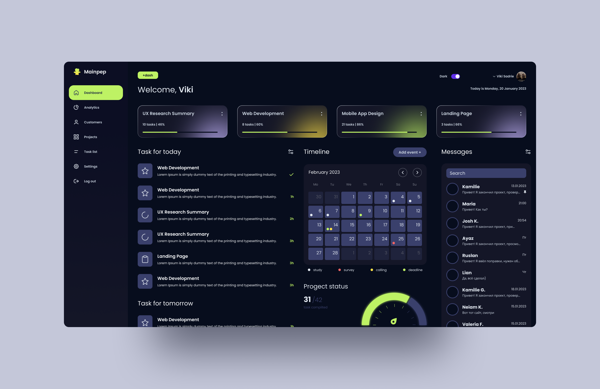 Example of Dashboard Design l Dark Dashboard