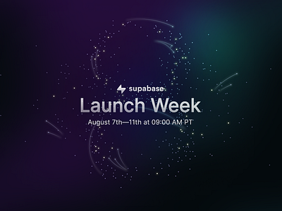 Supabase Launch Week 8 branding and assets branding design gradient illustration landing page product design startup supabase tech typography ui ux web web design