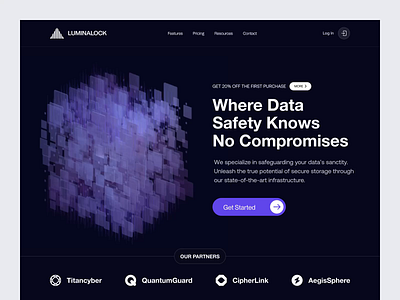 Luminalock - Hero animation interaction landing ui motion saas design security site ui ux web design website