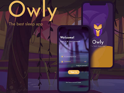 Owly - the best sleep app app branding design graphic design illustration logo owl sleep sleep app typography ui ux vector