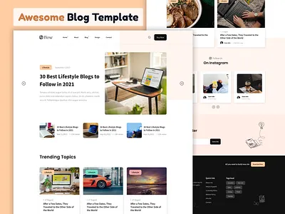Awesome blog Template design figma graphic design productdesign ui ui ux ux web