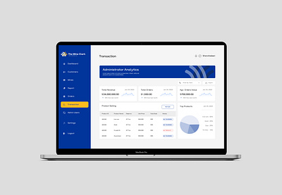 Transaction Dashboard on a hybrid mine management Saas app design ui