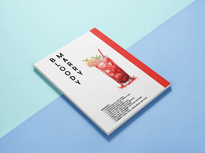 A Classic Minimalist Bloody Marry Cocktail Poster, Digital Print