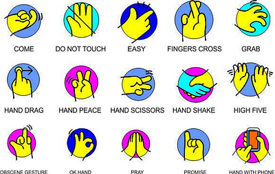 Icons Pack Hand Gesture Vector branding graphic design logo