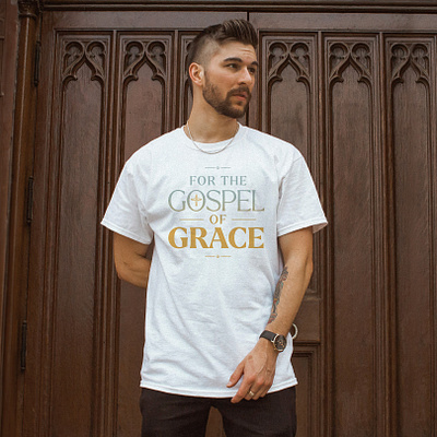 For the Gospel of Grace T-Shirt branding church church branding cross logo graphic design identity typography