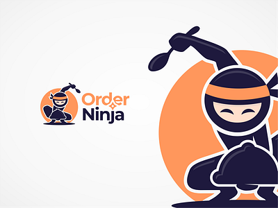 Order Ninja behance design dribble food icon illustration logo logoroom logos logoshift niinja order orderninja restaurant ui