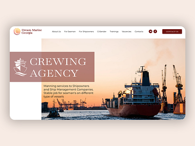 Website for a seafarers employment agency crew crewing agency madeontilda sea sea agency ship site design tilda webdesign website