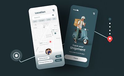 ShipIt - Shipment service and location tracker app branding dailyui design graphic design illustration logo ui ux vector