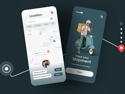 ShipIt - Shipment service and location tracker app branding dailyui design graphic design illustration logo ui ux vector