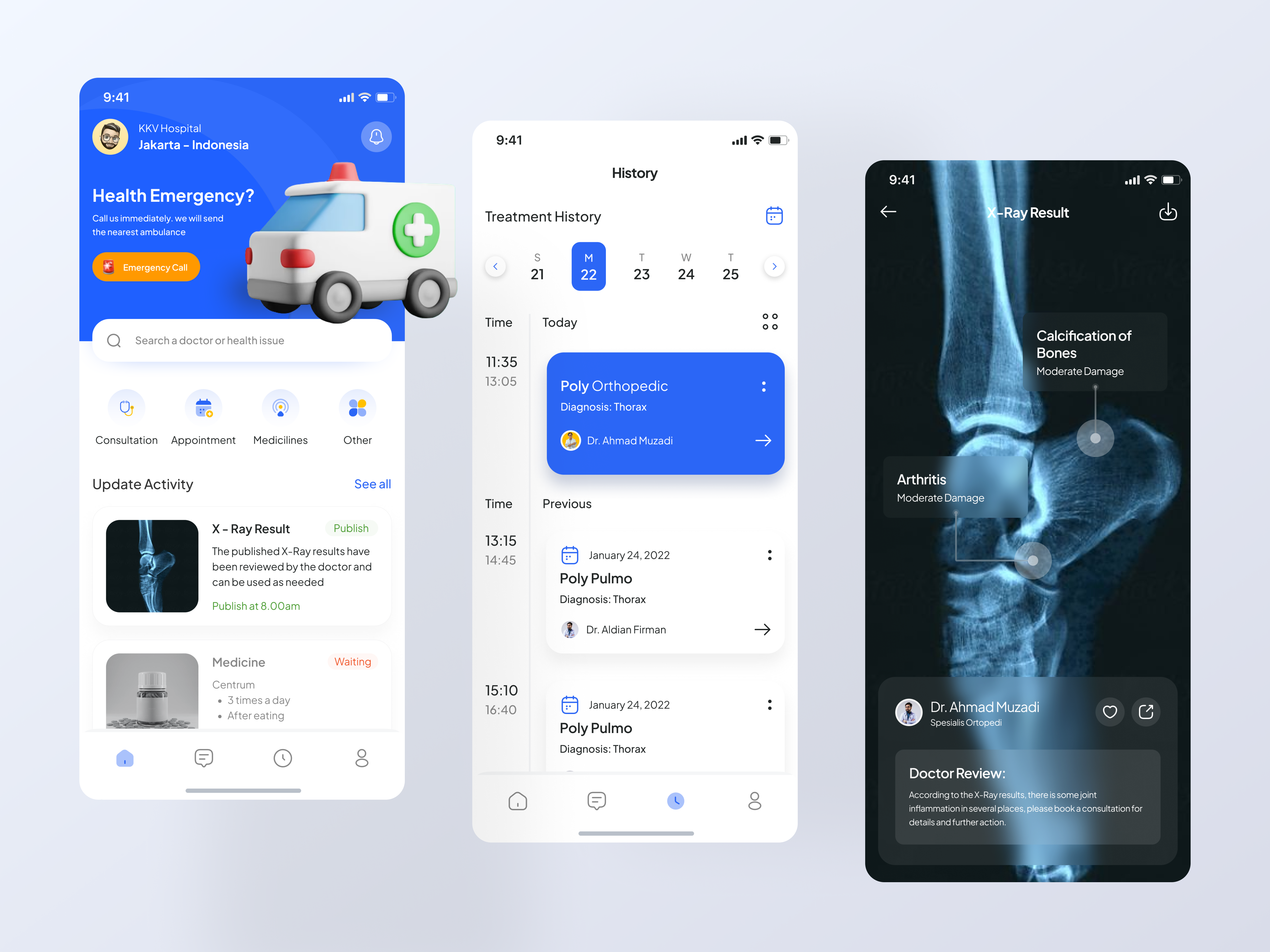 Hospital App 3d animation branding illustration typography ui ux