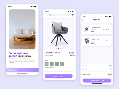 Furniture App UI app design graphic design ui vector