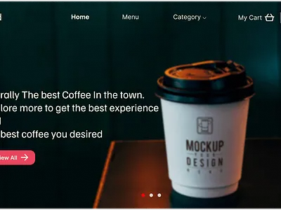 A hero section of an aesthetic coffee section! branding ui