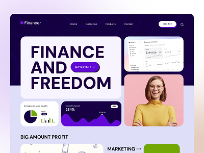 Finance Web UI Template beauty product ui design finance finance design finance landing page finance ui finance ui design finance web design financial website graphic design landing page ui