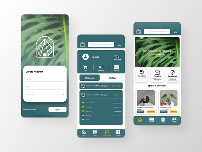 Aroidasia - Florist Mobile Apps branding graphic design ui