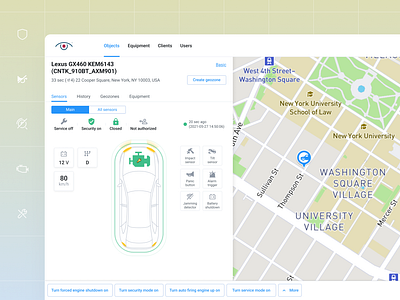 Car Security Interface dashboard interface design security ui ux