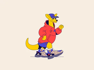 ACG's Kangaroo acg activity adventure australia cap character community design hike hoodie illustration kangaroo mowabb nike outdoor outfit roo sneaker trekking vector