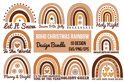 Boho Christmas Rainbow Design Bundle animation branding design element graphic design illustration logo motion graphics retro t shirt design vector