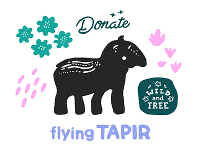 Flying tapir branding graphic design illustration logo vector