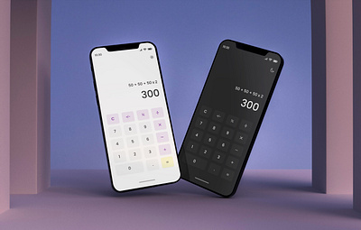 Calculator light and dark mode calculator ui